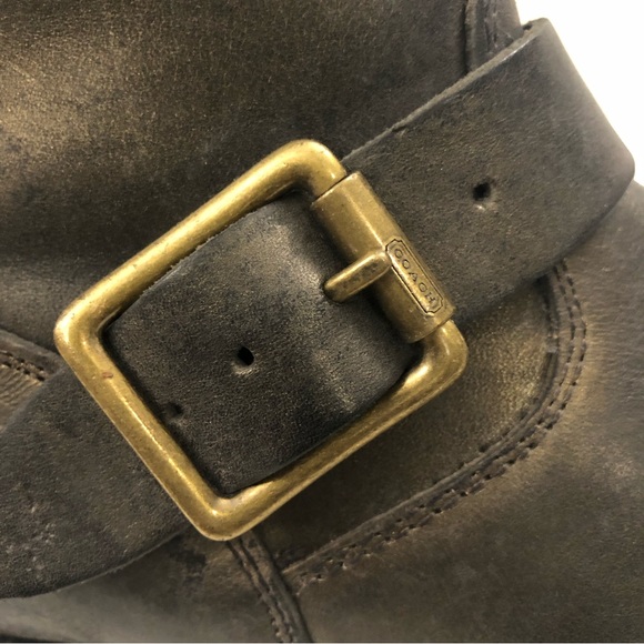 FRYE/COACH Sz 9 Antique Finish Leather Engineer Boots - Picture 13 of 16